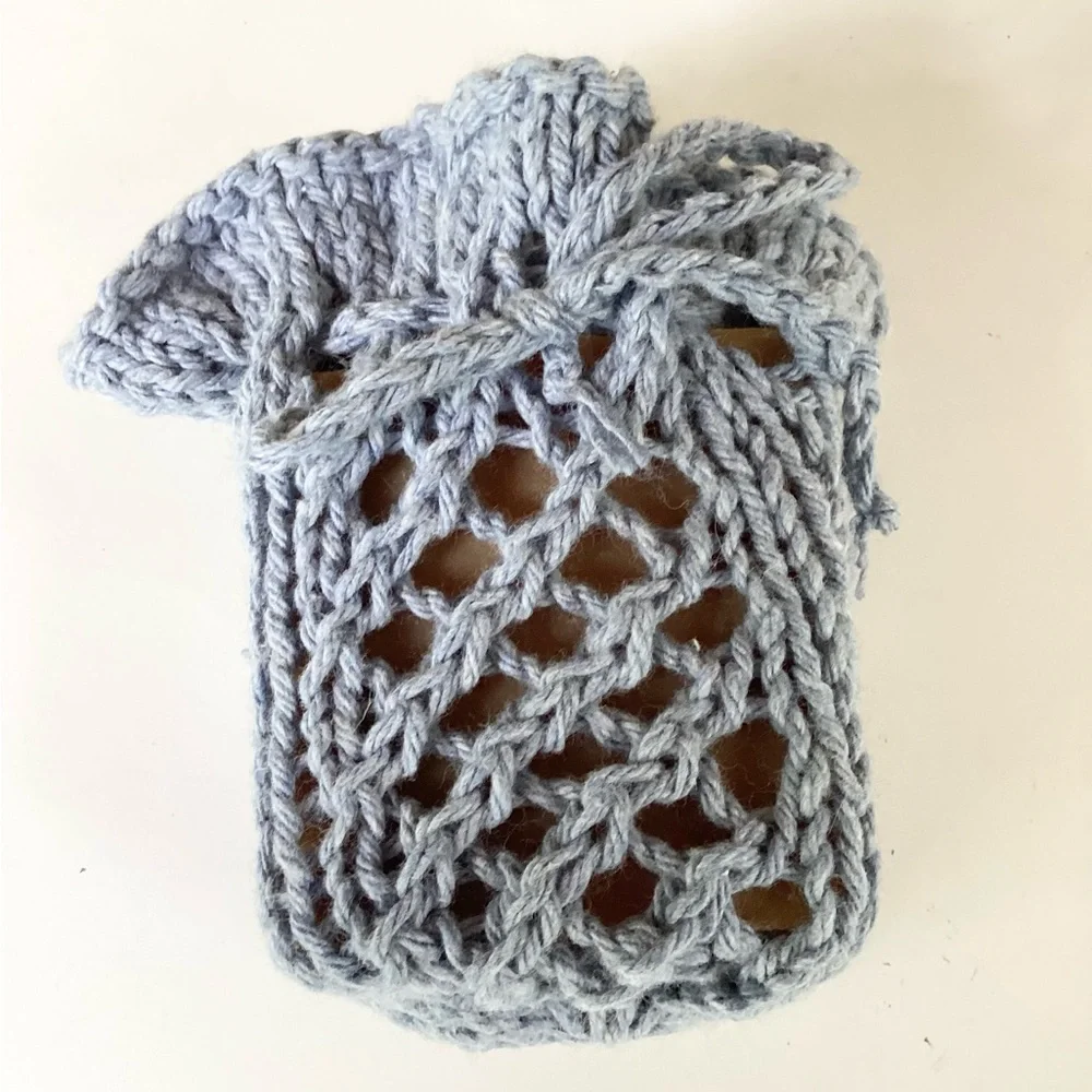 Soap Saver Bag Pouch Hand Crafted Denim Blue Cotton Bath Essential Exfoliating